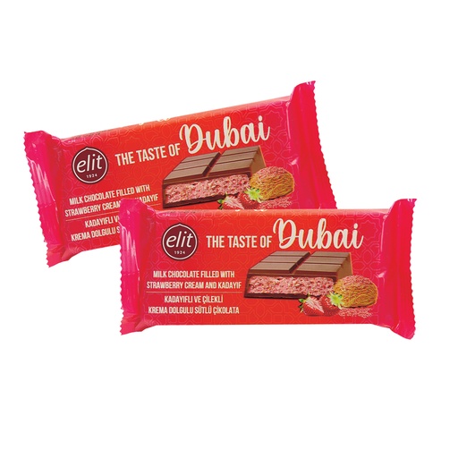 [92781A] Taste of Dubai melkchocolade met aardbeiroom