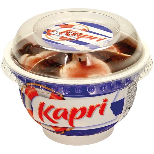 [04520] Мороженое "Kapri Cup" со вкусом ванили, клубничным соусом, клубничным топпингом и глазурью на основе какао, замороженное