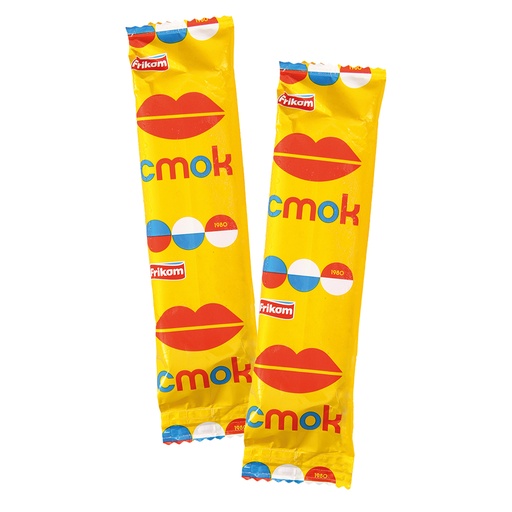 [04538] "Cmok" - IJs met vanillesmaak omhuld door waterijs met ananas- en sinaasappelsmaak, diepgevroren