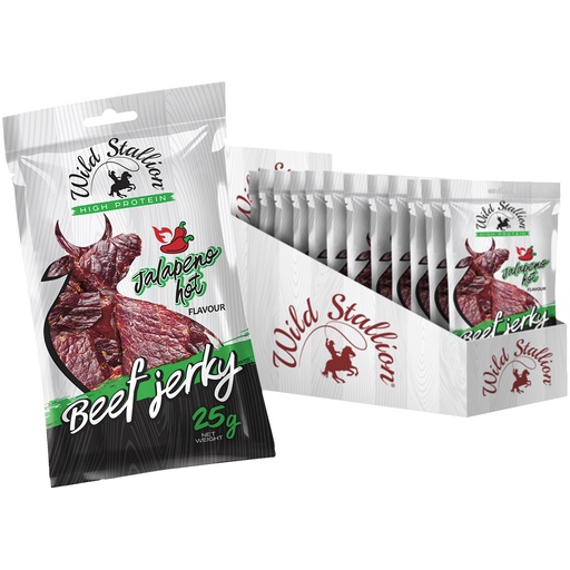 [24236] "WILD STALLION" Beef Jerky Jalapeno - Говядина сушёная, с острым перцем, маринованая, готовая к употреблению.