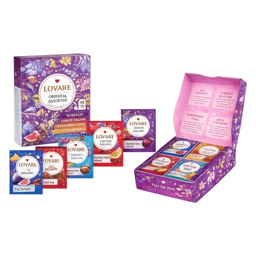 [0001024443] Lovare Oriental assortiment thee in zakjes, 32 zakjes