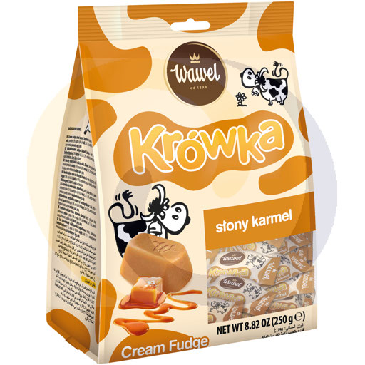 [85121000WAW] Krówka fudge zout karamel flow-pack 250g / 12st Wawel