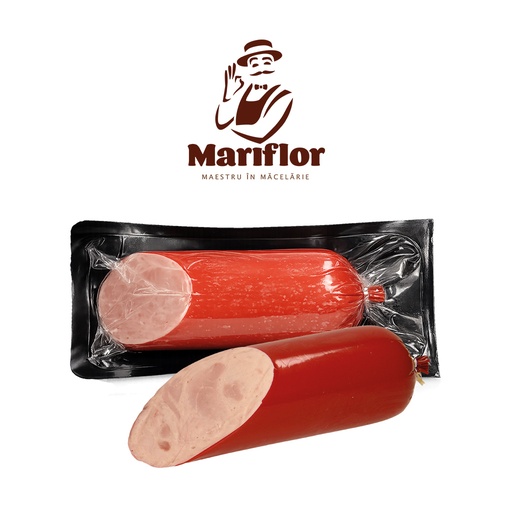 [20904] "Mariflor-Salam Victoria" Вареная колбаса, мелко измельченная, с крупными кусочками мяса, с добавлением воды, с гидролизованным растительным белком