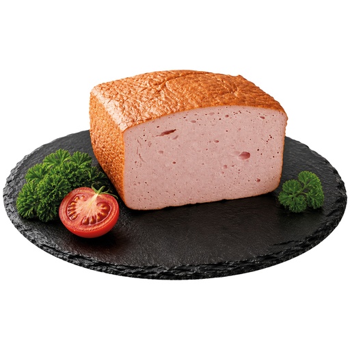[24109] VOOR DE BALIE: Vleeskaas met kalkoenvlees, gezouten, in de vorm gebakken, gerookt.
