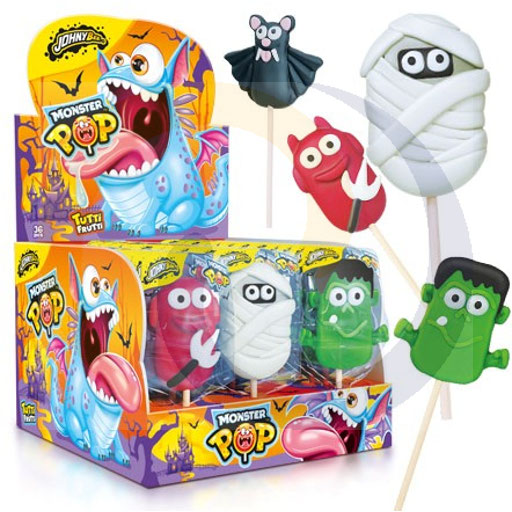 [10999100MDA] Johnny Bee monster pop lolly 35g/36st Mada Sweet