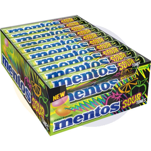 [11233100VAN] Mentos Sour Tones драже 37.5г/40шт/8дис Van Melle