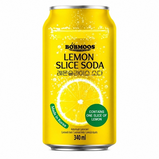 [60805] BOBMOOS Aromatiserende koolzuurhoudende verfrissende drank met citroenstukjes.