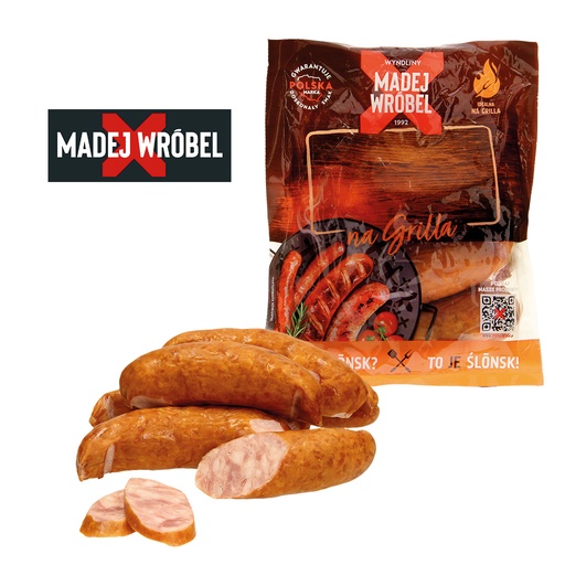 [23928A] Silezische Brühworst, grof gehakt, gerookt volgens traditioneel recept met soja-eiwit (Silezische worst)