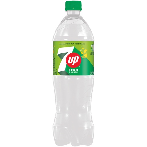 7up Zero Verfrissingsdrank met zoetstoffen, met natuurlijke extracten van limoenen en limetten.