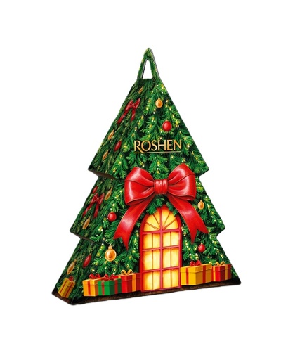 [92280] Подарочный набор "CHRISTMAS TREE". Подарочный набор содержит ассорти из шоколадных изделий, конфет и вафель. СОДЕРЖИТ АЛКОГОЛЬ.