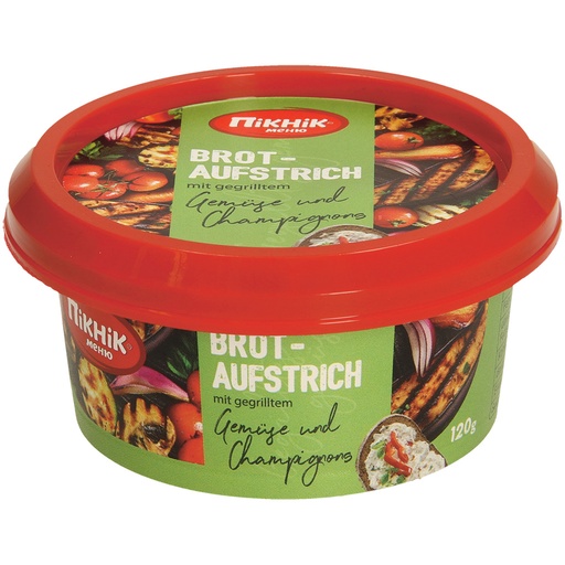 Broodbeleg met gegrilde groenten en champignons