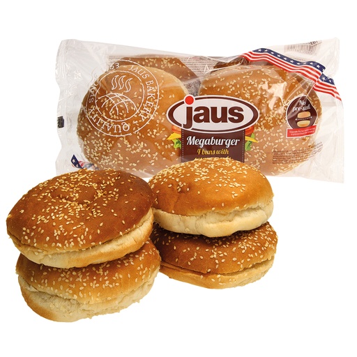 [16915] Tarwe zachte broodjes "Mega Burger" (gistgebak) met sesam