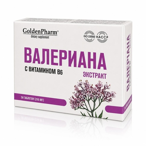 Voedingssupplement "Valeriaan + Vitamine B6" 50 Tabletten