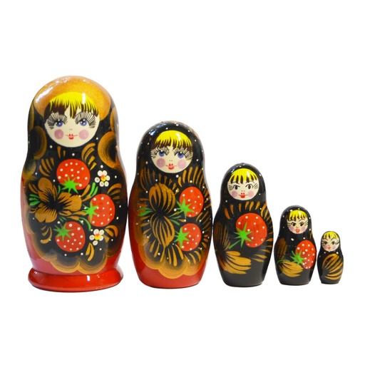 Matrjosjka "Volkskunst", 10 cm / 5 stuks, verschillende motieven