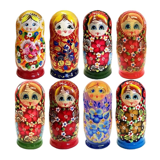 Matrjosjka "Volkskunst", 15 cm / 5 stuks, verschillende motieven