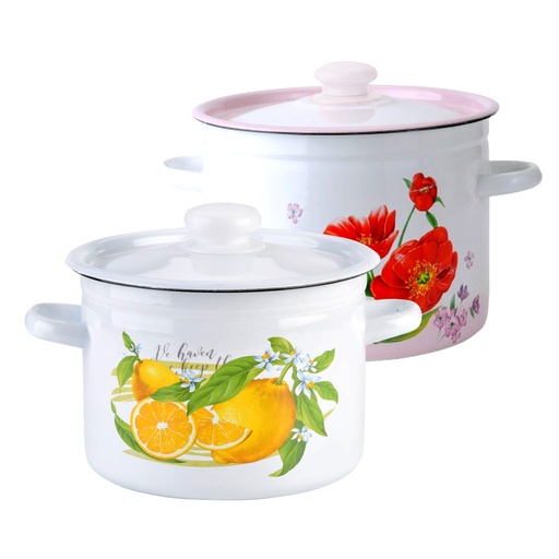 Gekookte pot geëmailleerd met deksel, 12 L