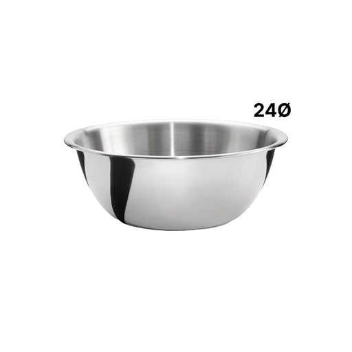 RVS kom, normaal, 24 cm