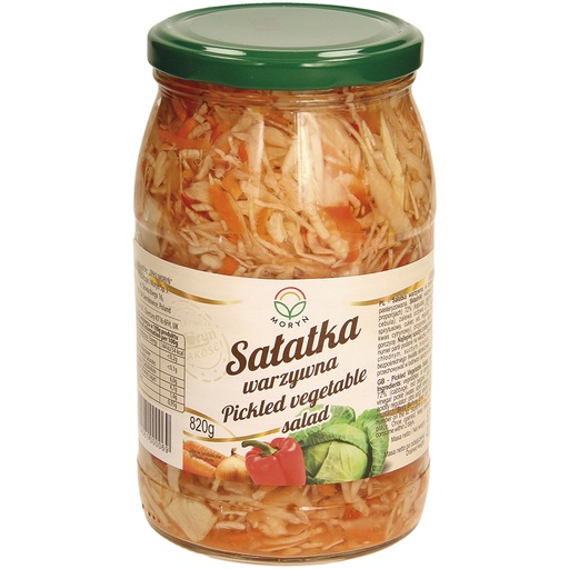 "Salatka Warzywna" - Овощной салат из огурца, моркови и перца. Пастеризованный.
