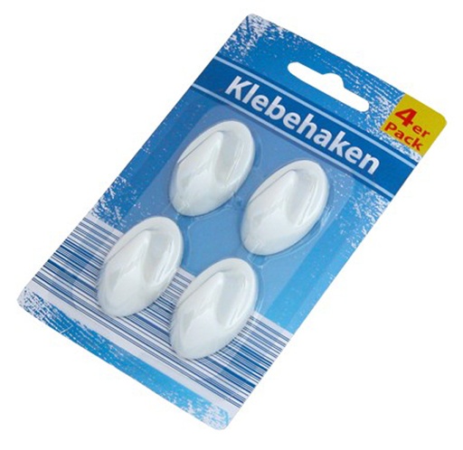 Kleefhaken wit 4-pack