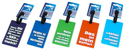 Bagagelabel, verschillende kleuren