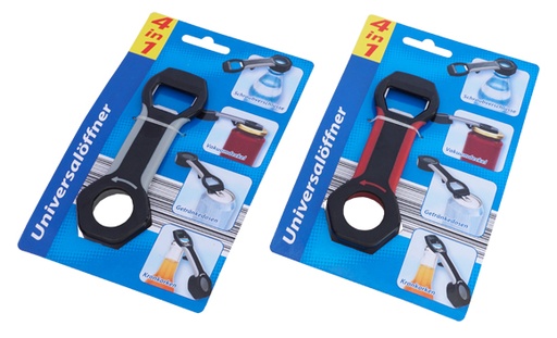 Universele opener, 4-in-1, verschillende kleuren
