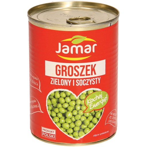 Ingeblikte erwten. Geë steriliseerd product.