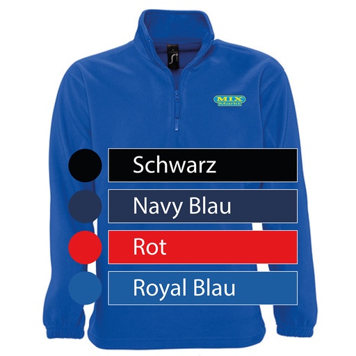 Fleexe-Zip-Pullover Unisex, Kleur: Rood, Maat: S - 5XL