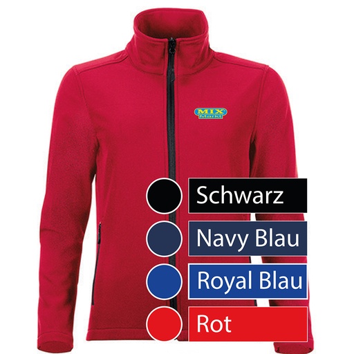 Dames Softshell Jas Lange Mouwen, Kleur: Koninklijk Blauw, Maat: S - XXL