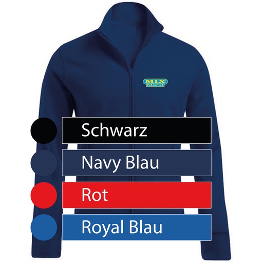 Heren Zip-Jacke Katoen, Kleur: Rood, Maat: S - 5XL