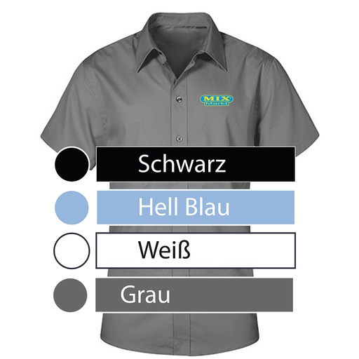 Heren Overhemd Korte Mouw, Kleur: Marineblauw, Maat: XS - 5 XL
