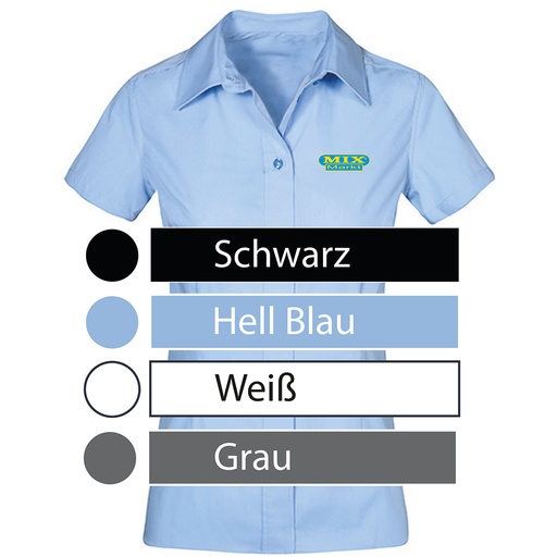 Dames Blouse Korte Mouw, Kleur: Marineblauw, Maat: XS - 3XL