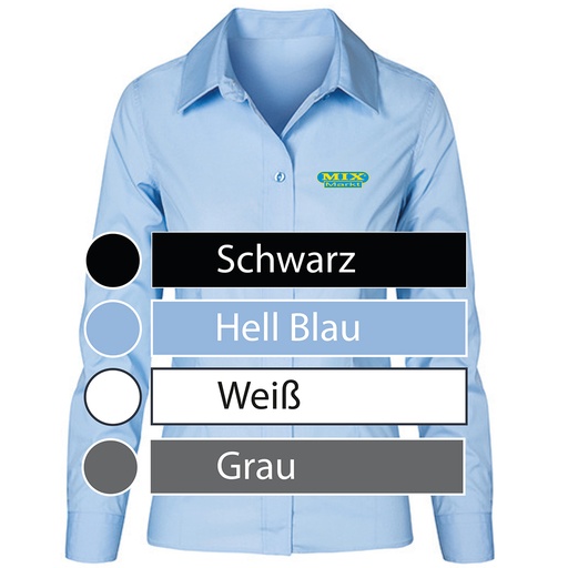 Dames Blouse Lange Mouwen, Kleur: Lichtblauw, Maat: XS - 3XL