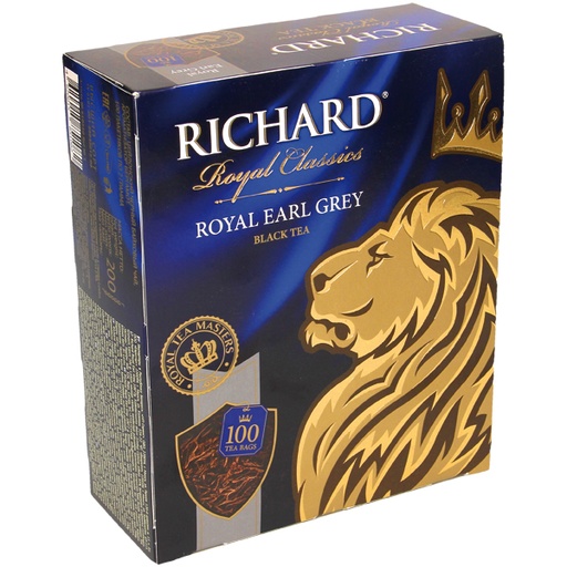 Aromatiseerde zwarte thee uit Ceylon "Richard Royal Earl Grey" met bergamot-aroma 100x2g