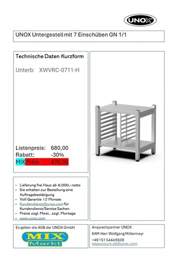 Подставка с 7 ячейками GN 1/1 для товара 6200001
