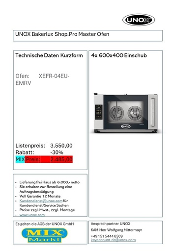Bakerlux Sop. Pro Master Oven voor artikel 6200009
