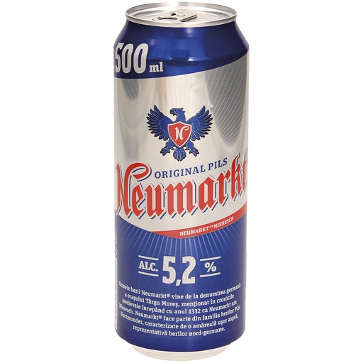Bier "Neumarkt". Gepasteuriseerd, 5,2 % vol.