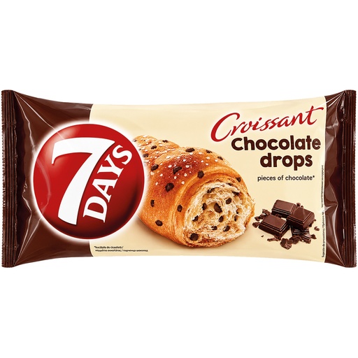 Croissant - Deegwaren met 8% chocoladestukjes en 4% suikerdecor.