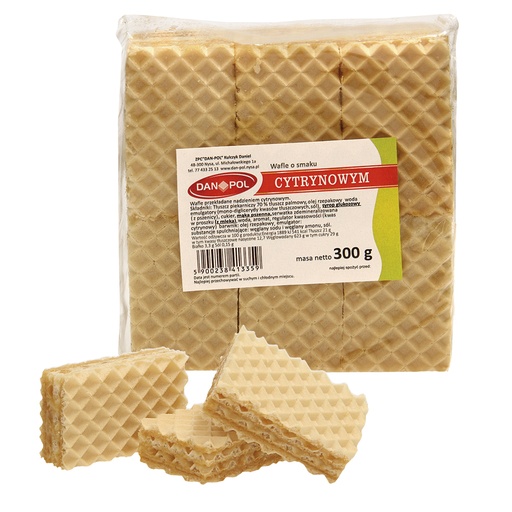 Wafels met 77% crèmevulling met citroensmaak