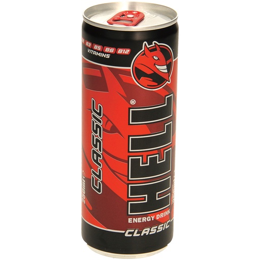 [60555] Koffeinhoudende verfrissende drank met taurine en vitamines "Hell"