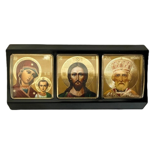 Икона для машины Тройная,  11 x 5,3 см