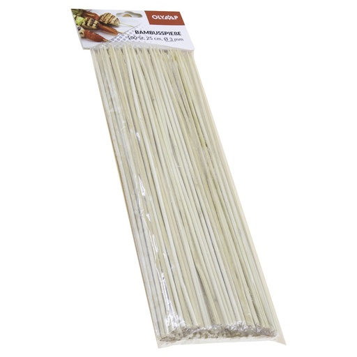 Bamboestokjes, 25 cm, Ø 3 mm, 100 stuks verpakking