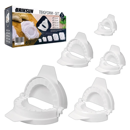 Deegvormer-set 5-delig, Ø - 16 - 13 - 9,8 - 7,6 - 5,2 cm