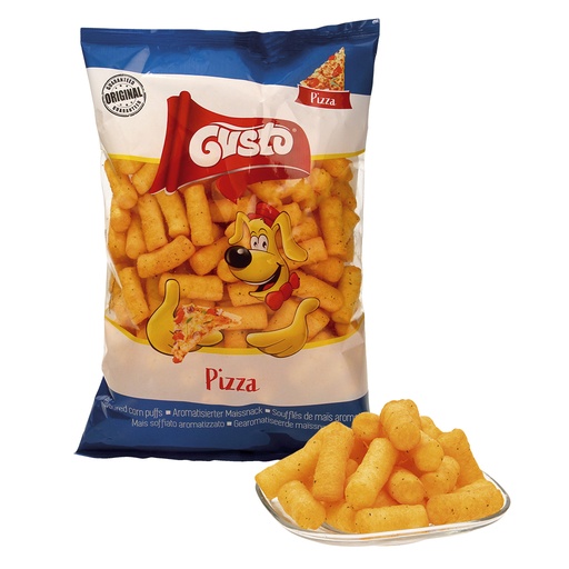 [82774] Extruderen snack "Pufuleti" van maïsgries met pizzasmaak
