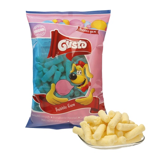 [82771] Extruderen snack "Pufuleti" van maïsgries met kauwgomsmaak
