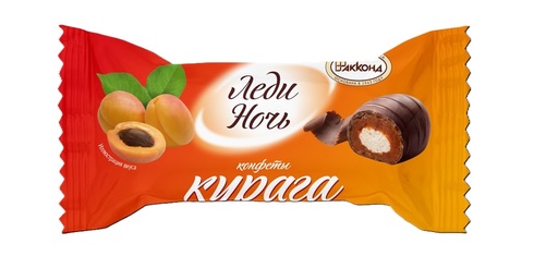 AKKOND "Ledi Notsch Kuraga" Confiserie met gedroogde abrikozen in cacao-vetglazuur (24%)