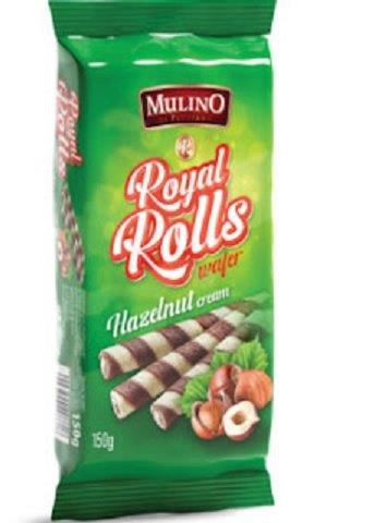 Wafelrolletjes met hazelnootcrèmevulling