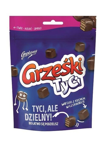 Mini-wafels met chocoladecrème in chocolade