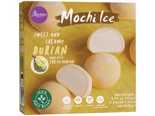 Durian Eisdessert "Mochi" van kokosmelk, diepgevroren