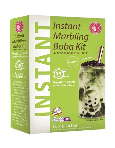 Instantdrankset "Boba" op basis van Matcha-thee met tapiocaparels