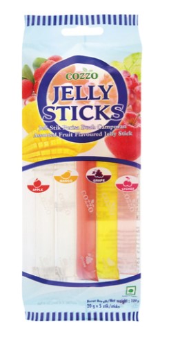 Gelee-stokjes met fruitsmaak